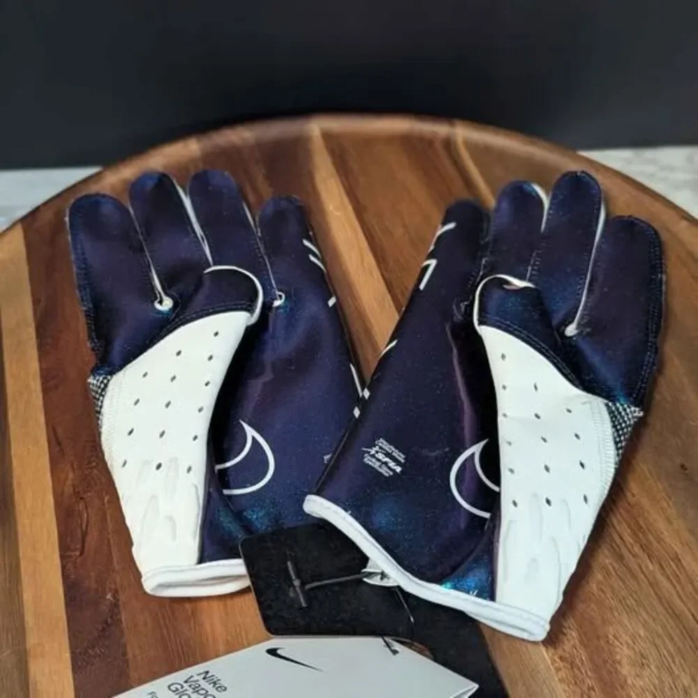 Nike Vapor Jet Football Gloves White Iridescent Men’s Large NEW Receiver Grip